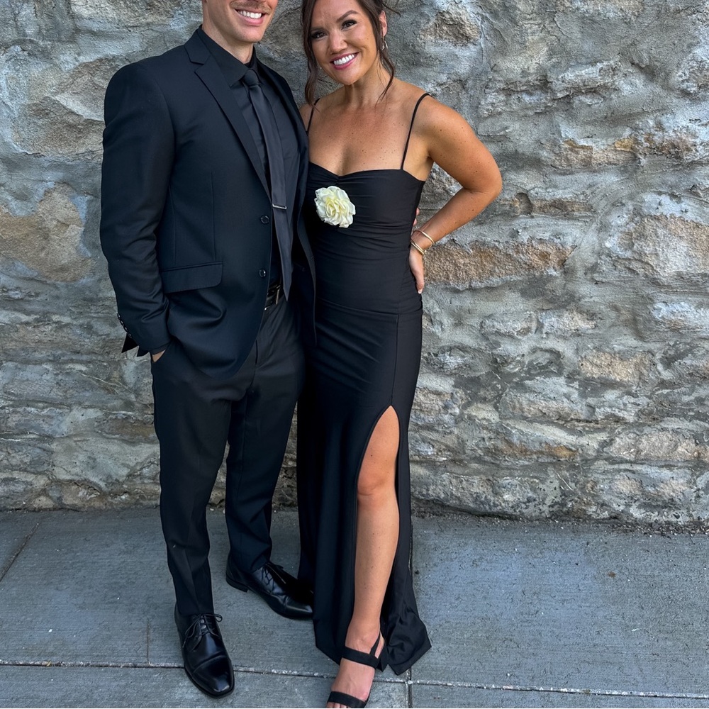 Black Gown with Cream Flower Combo size MEDIUM